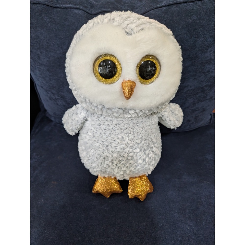 Jumbo 18" Ty Beanie Boos Owlette the Owl XL Plush Glitter Eyes Stuffed Animal